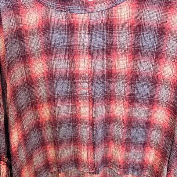 We The Free Pink and Gray Plaid Shirt - Picture 8 of 9